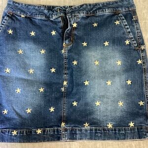 Lilly Pulitzer Jean Skirt Embroidered Starfish / Stars Size 8
